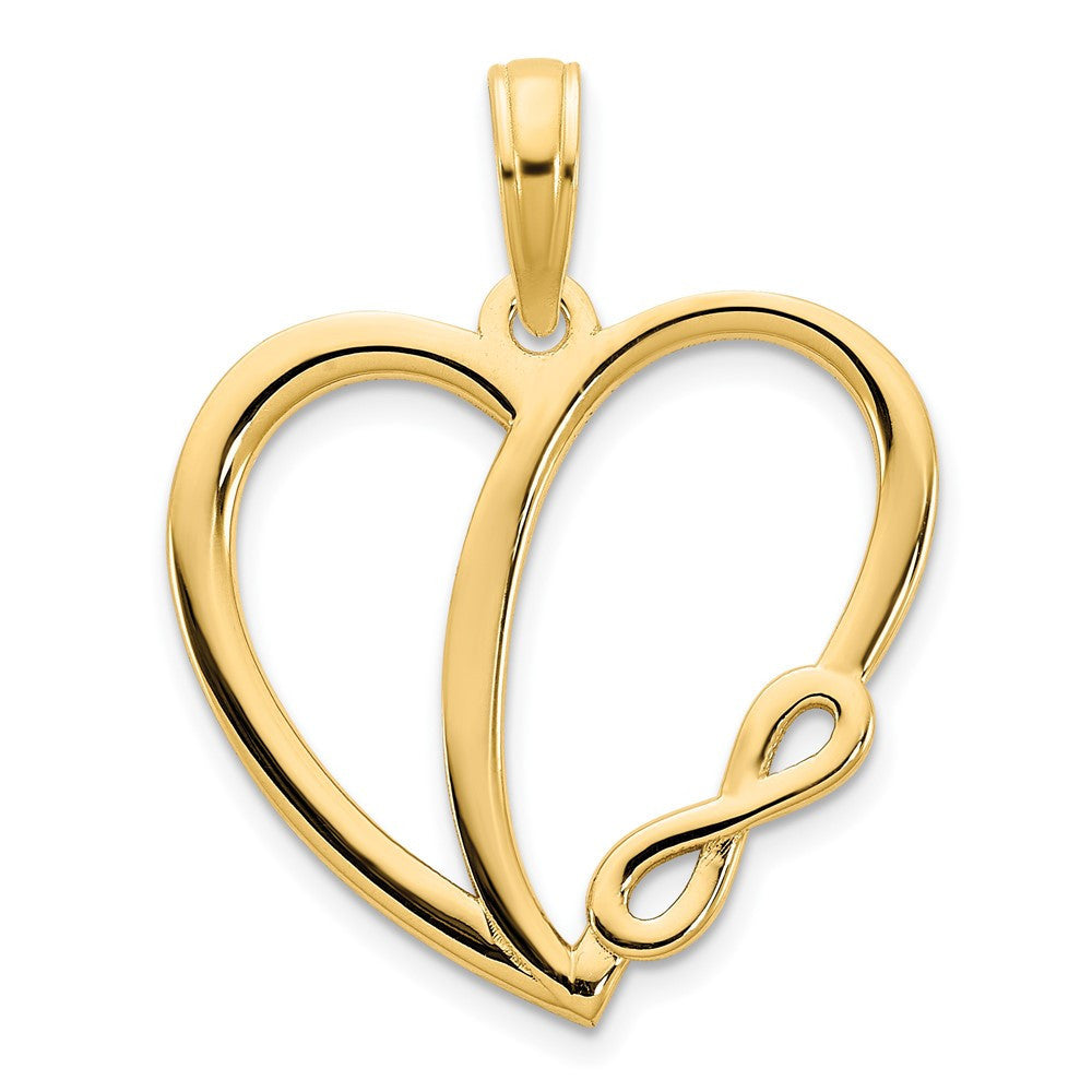14k Yellow Gold Infinity Heart Charm Pendant