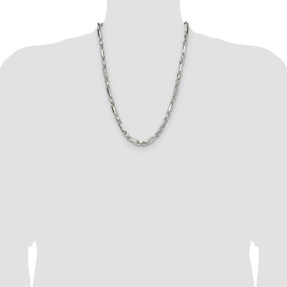 Sterling Silver 6mm Diamond-Cut Figarope Chain Necklace 24"