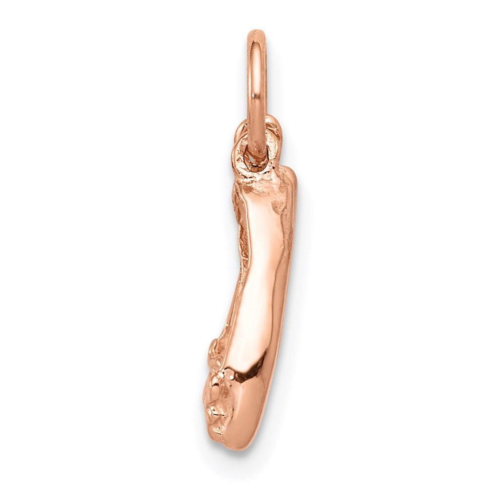 14K Rose Gold Polished 3-D Moveable Ballet Slippers Charm Pendant