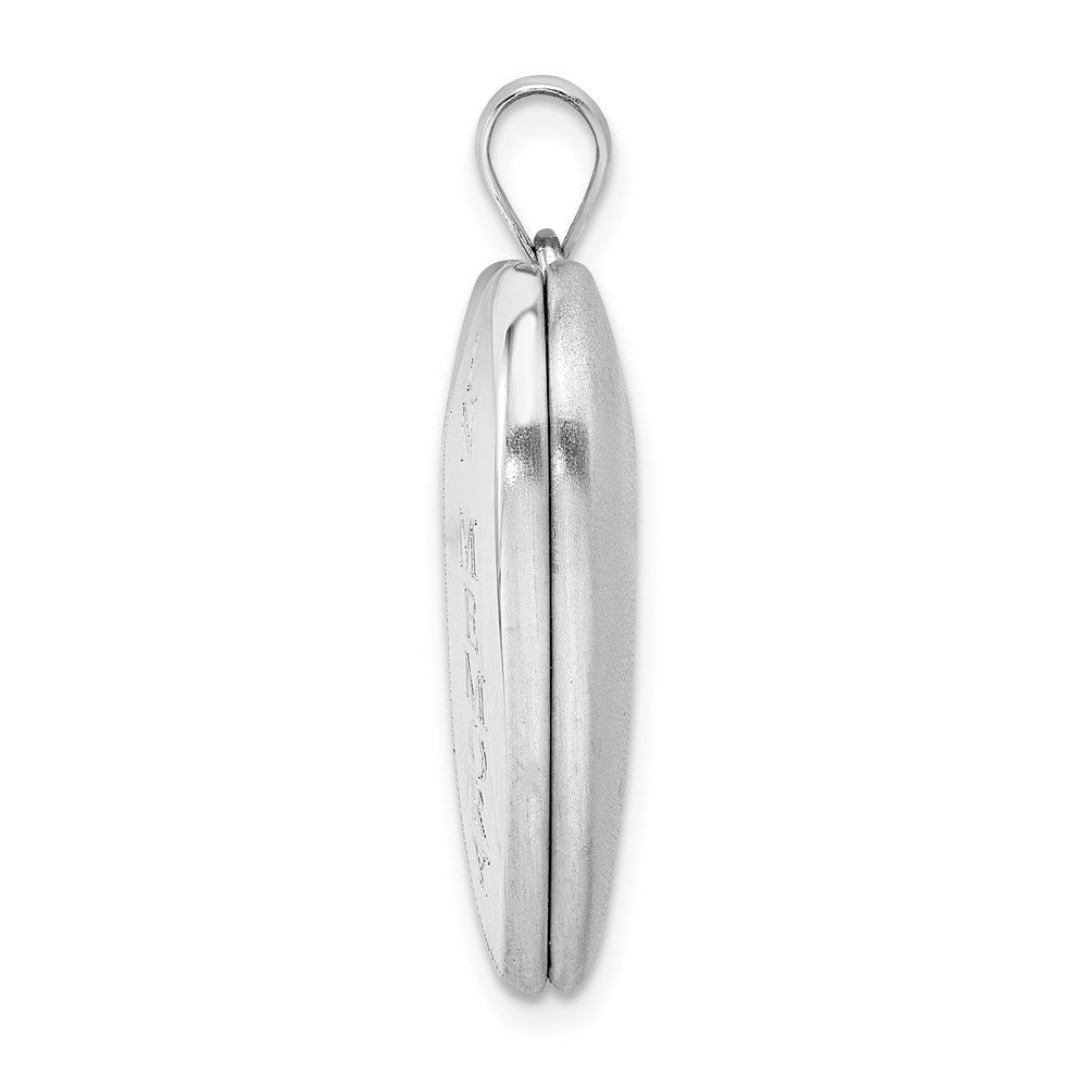Sterling Silver Rhodium-plated 24mm In Memory Ash Holder Heart Locket Pendant
