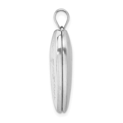Sterling Silver Rhodium-plated 24mm In Memory Ash Holder Heart Locket Pendant