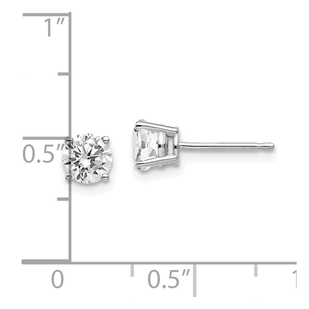 14k White Gold 5mm Cubic Zirconia Stud Earrings