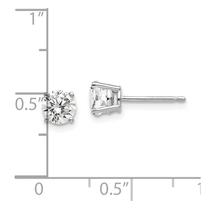 14k White Gold 5mm Cubic Zirconia Stud Earrings