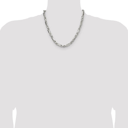 Sterling Silver 6mm Diamond-Cut Figarope Chain Necklace 20"