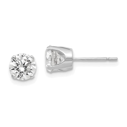 14k White Gold 5.75mm Cubic Zirconia stud earrings