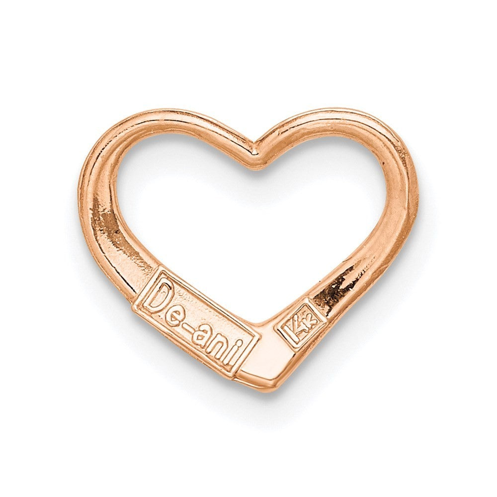 14K Rose Gold Polished Heart Chain Slide Pendant