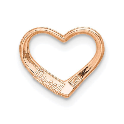 14K Rose Gold Polished Heart Chain Slide Pendant