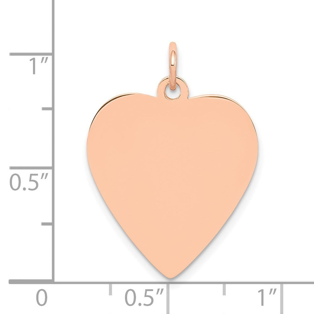14K Rose Gold Polished Heart Shaped Disc Pendant