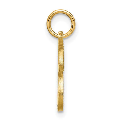 14k Yellow Gold Script Letter I Initial Charm Pendant