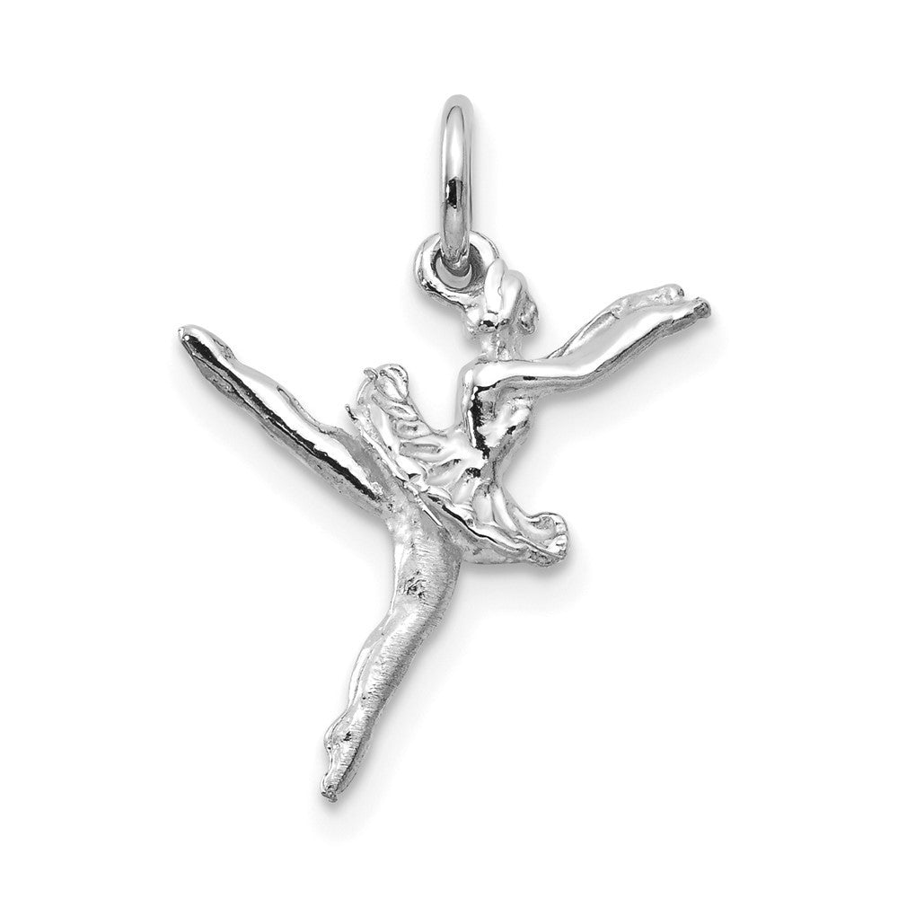 14k White Gold Polished 3-D Ballerina Charm Pendant