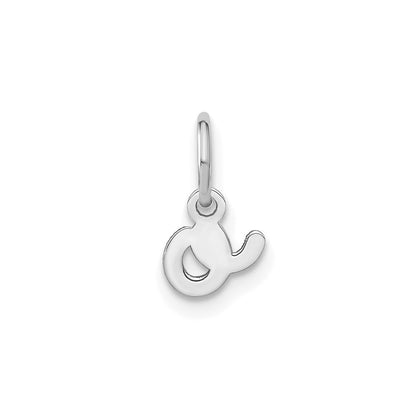 14k White Gold Lower case Letter O Initial Charm Pendant
