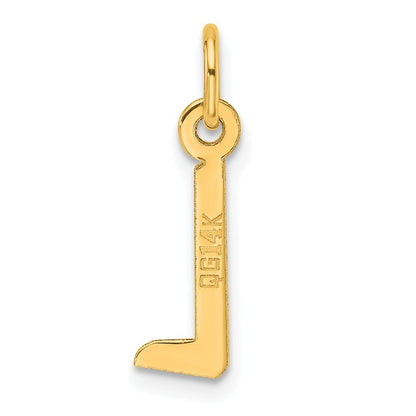 14k Yellow Gold Slanted Block Letter L Initial Charm Pendant