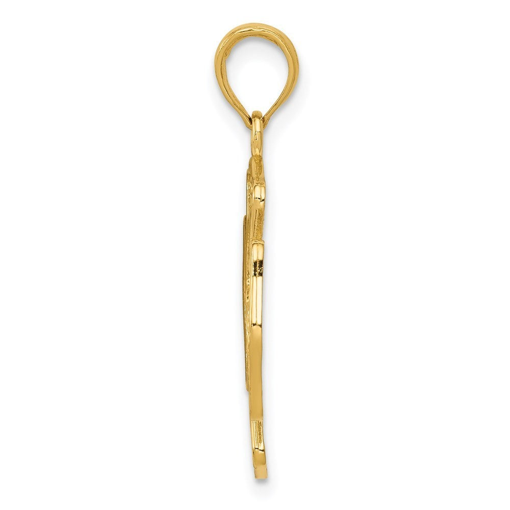 14k Yellow Gold Fire Department FD St. Florian Badge Pendant