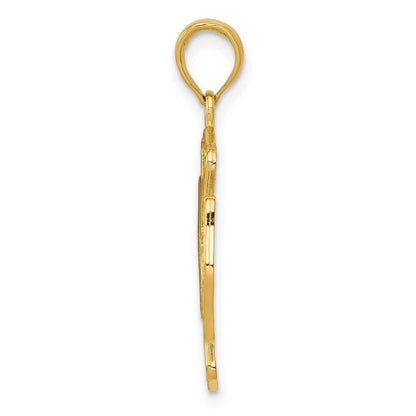 14k Yellow Gold Fire Department FD St. Florian Badge Pendant