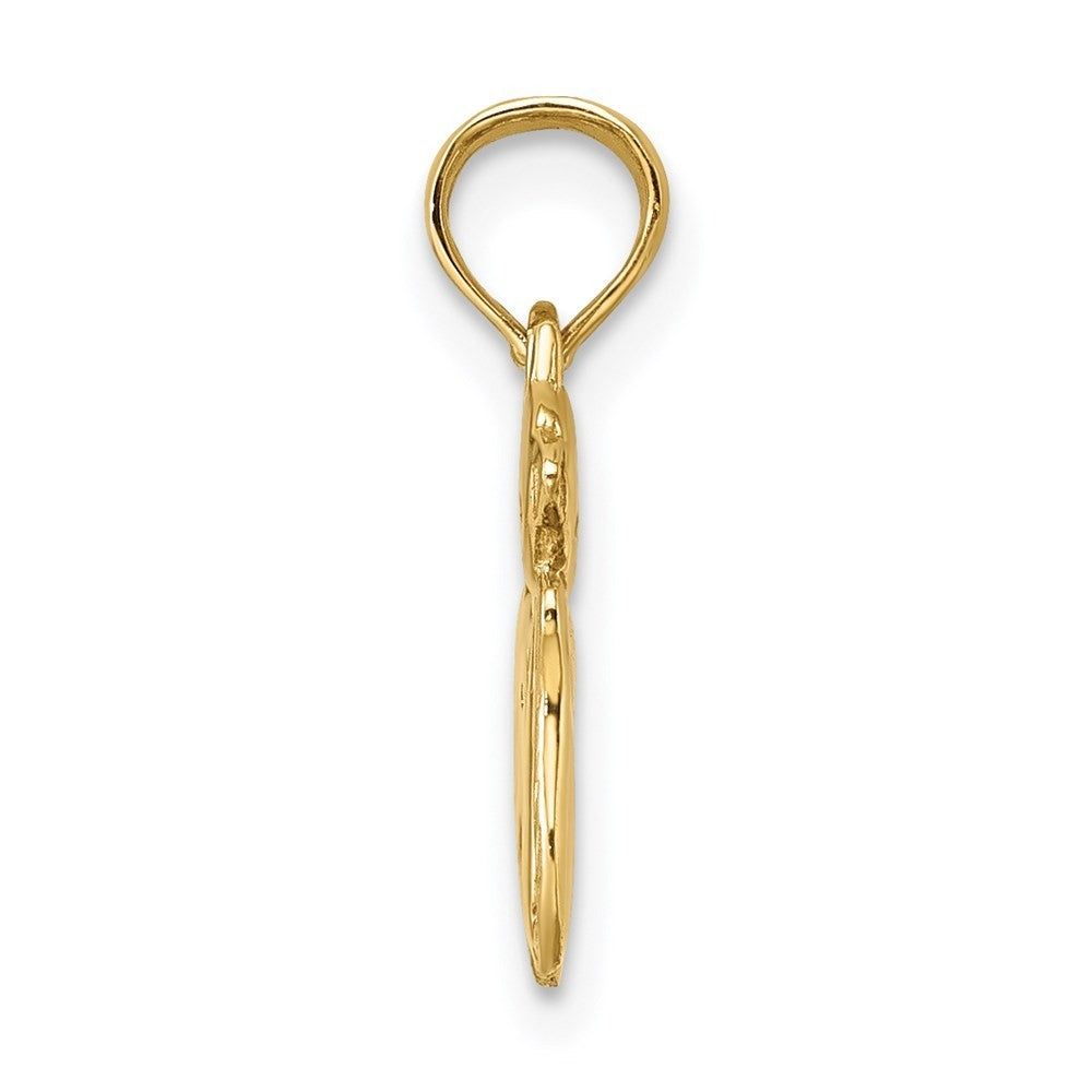 14k Yellow Gold 3-D Polished Two Kittens Charm Pendant