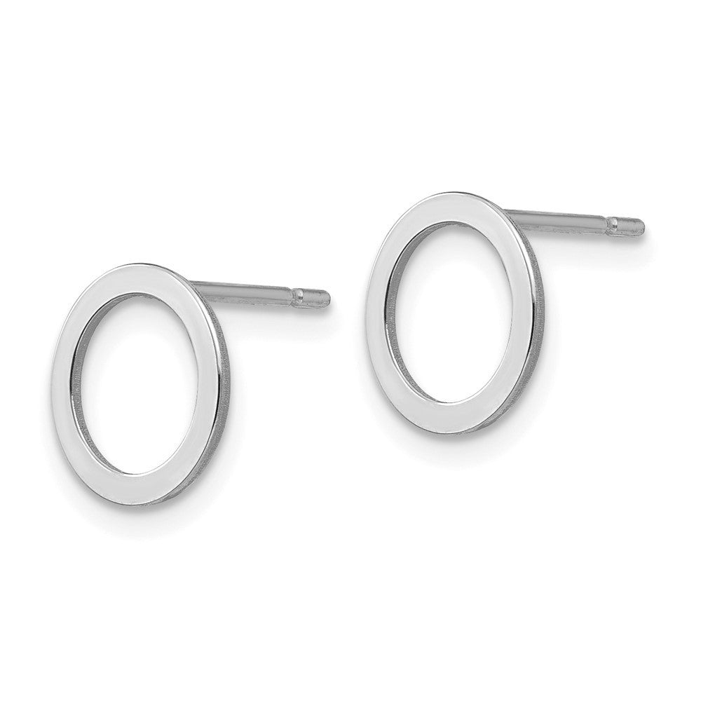 14k White Gold Open Circle Stud Earrings
