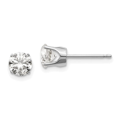 14k White Gold  1.00ct. I2 K-L Diamond Stud Push-on Earrings