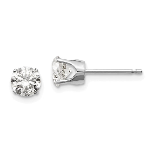 14k White Gold  1.00ct. I2 K-L Diamond Stud Push-on Earrings