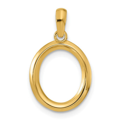 14k Yellow Gold Fancy Letter O Initial Pendant