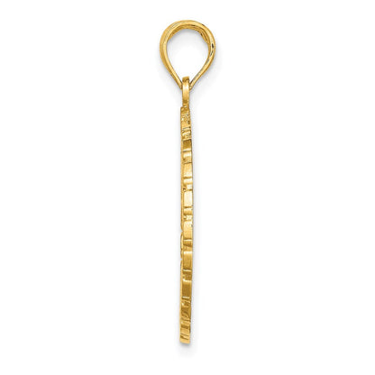14k Yellow Gold PUERTO RICO Palm Tree Charm Pendant