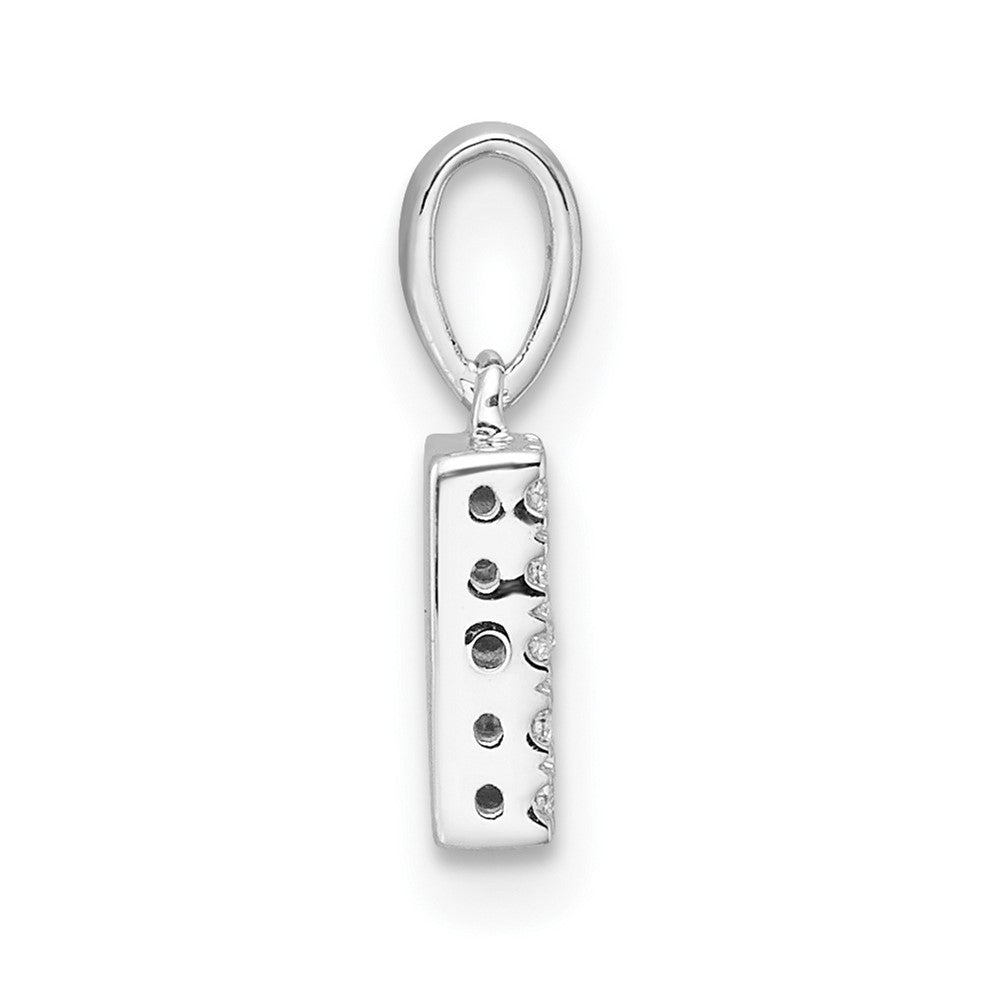 14k White Gold Diamond Letter B Initial with Bail Pendant
