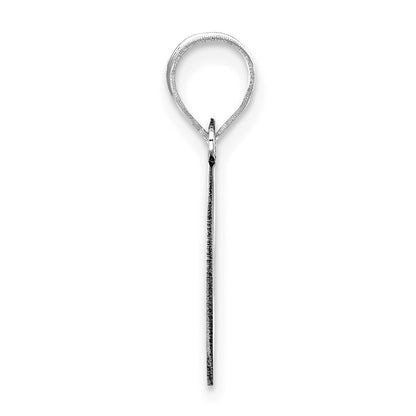 14k White Gold Polished Bubble Letter O Initial Pendant
