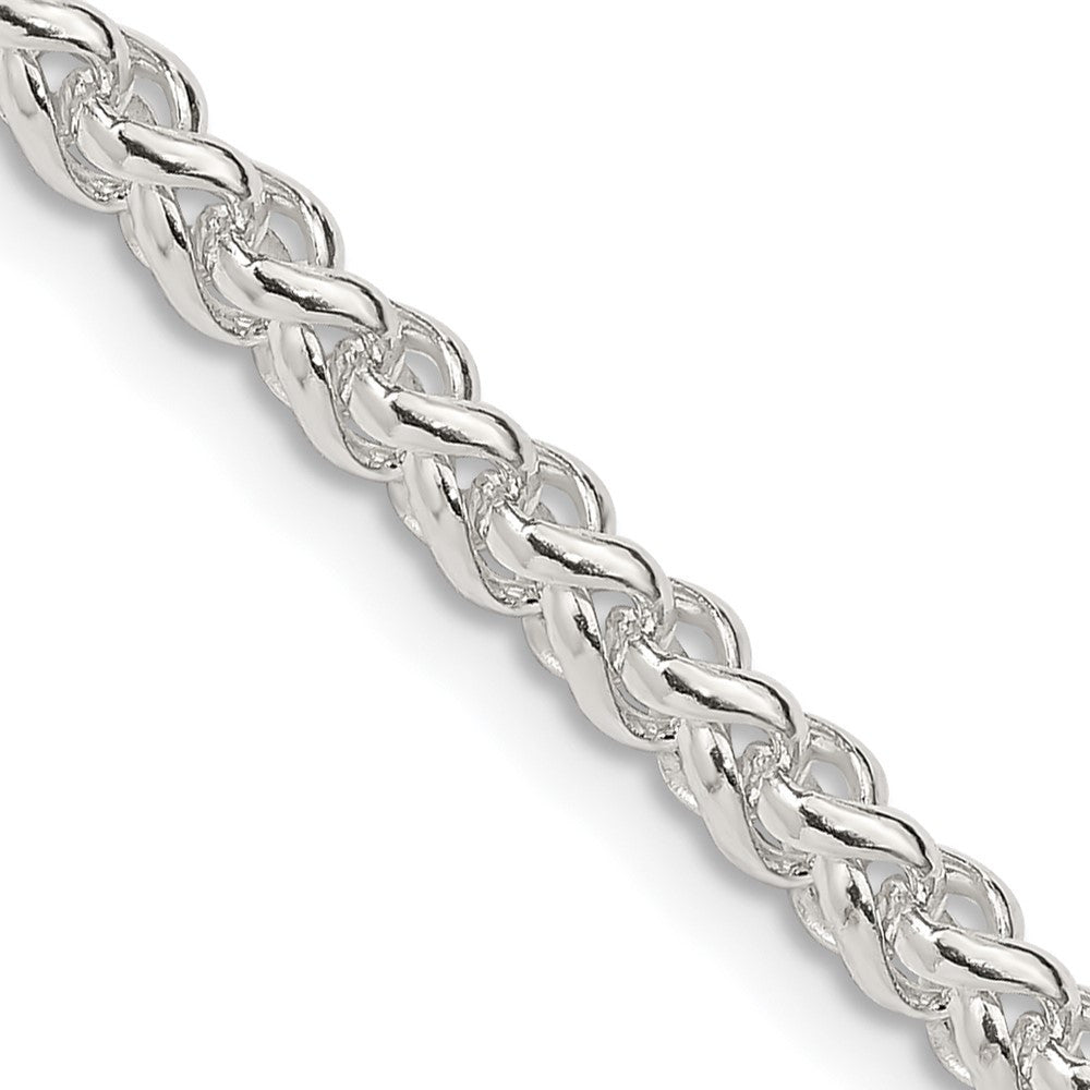 Sterling Silver 4mm Round Spiga Chain Necklace 26"