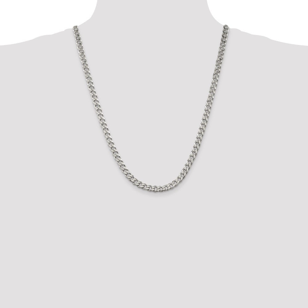 Sterling Silver 6.5mm Curb Chain Necklace 24"