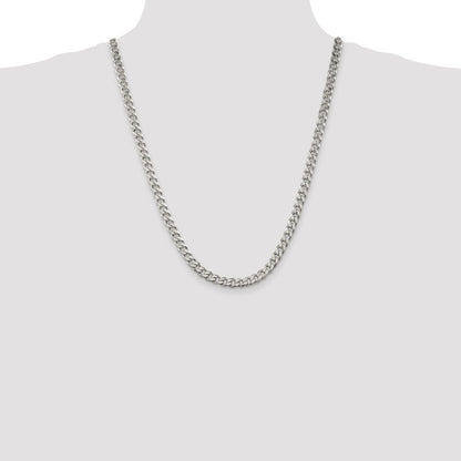 Sterling Silver 6.5mm Curb Chain Necklace 24"