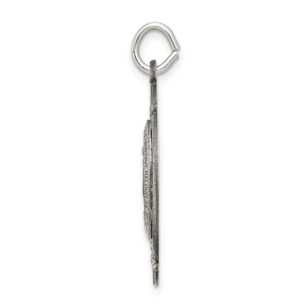 Sterling Silver Antiqued Miraculous Medal Pendant