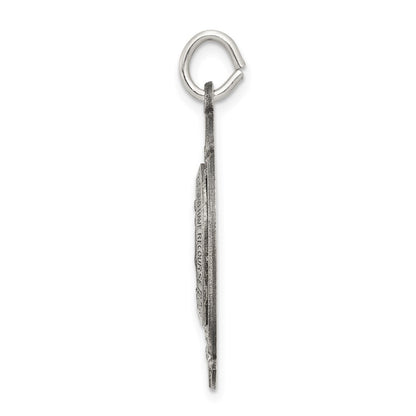 Sterling Silver Antiqued Miraculous Medal Pendant