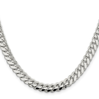 Sterling Silver 7.0mm Polished Domed Curb Chain Necklace 26"
