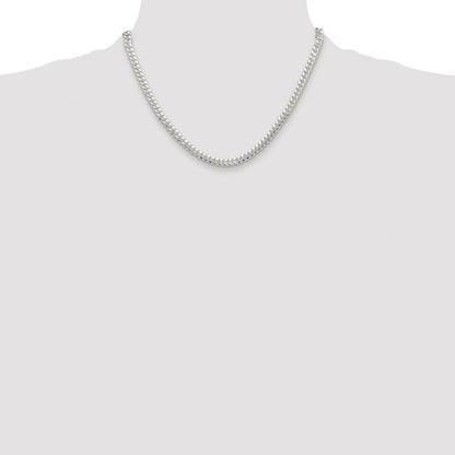 Sterling Silver Rhodium-plated Polished 5.7mm Domed Curb Chain Necklace 18"