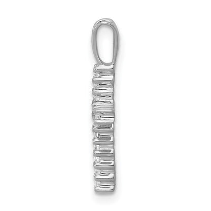 14k White Gold 1/6ct. Diamond Latin Cross Pendant