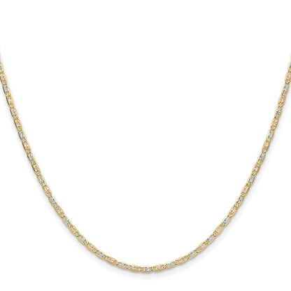 14k Tri-color Gold 2.0mm Valentino Chain Necklace 16"
