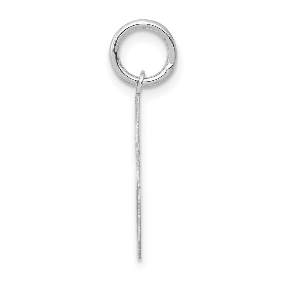 14k White Gold Medium Satin Number 6 Charm Pendant