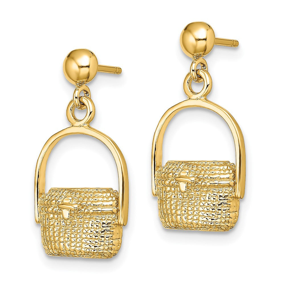 14k Yellow Gold Nantucket Basket Drop & Dangle Earrings