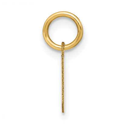 14k Yellow Gold Lowercase Letter N Initial Pendant