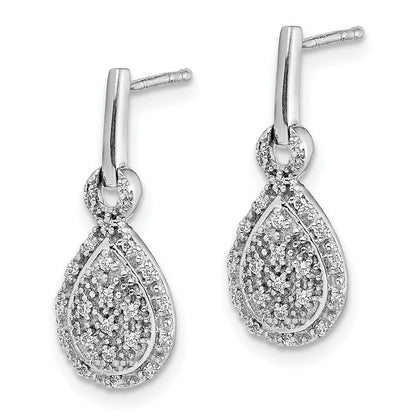 14k White Gold Diamond Teardrop Drop & Dangle Earrings