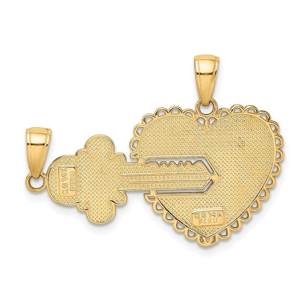 14k Yellow Gold Polished 2 Piece Break Apart HE WHO HOLDS THE KEY Charms