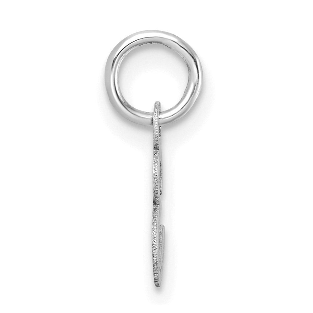 14k White Gold Uppercase Letter E Initial Charm Pendant