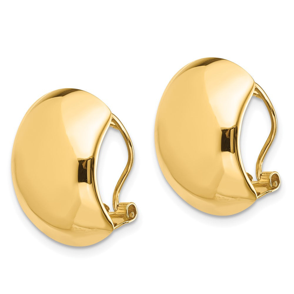 14k Yellow Gold Polished Omega Back Drop & Dangle Earrings