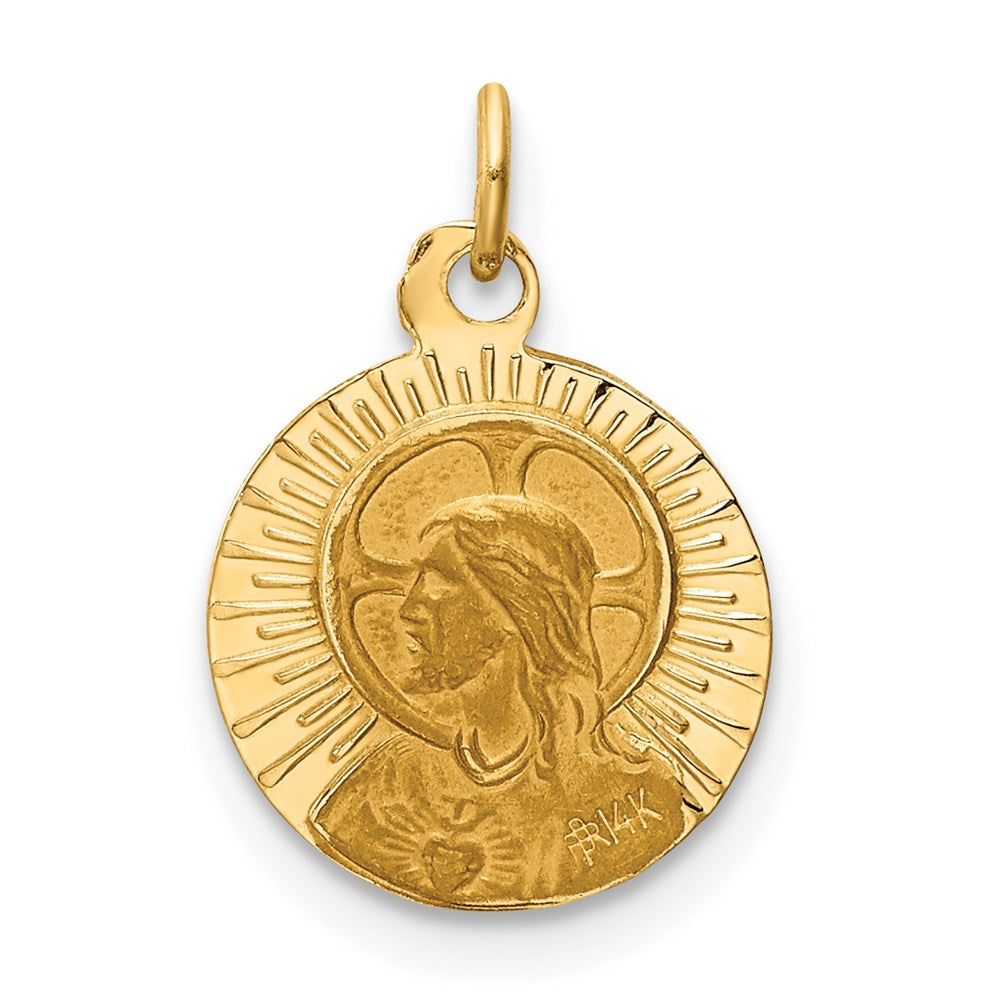 14k Yellow Gold Matka Boska Medal Charm Pendant