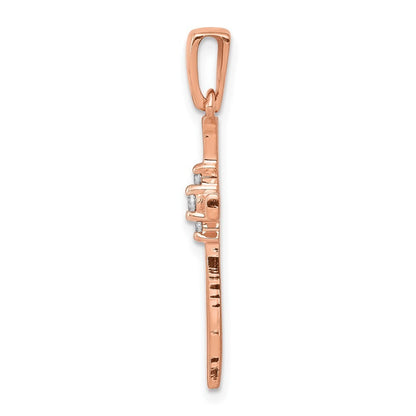 14k Rose Gold 1/20ct. Diamond Cross Pendant