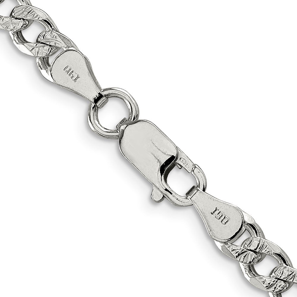Sterling Silver 5.5mm Pav� Curb Chain Necklace 22"