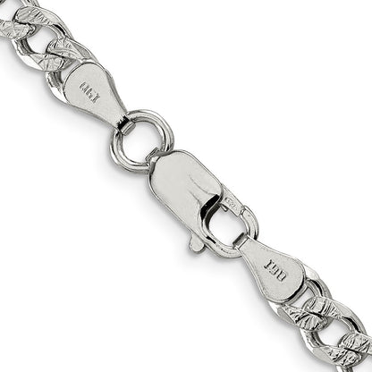 Sterling Silver 5.5mm Pav� Curb Chain Necklace 22"