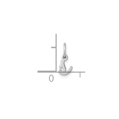 14k White Gold Lower case Letter S Initial Charm Pendant