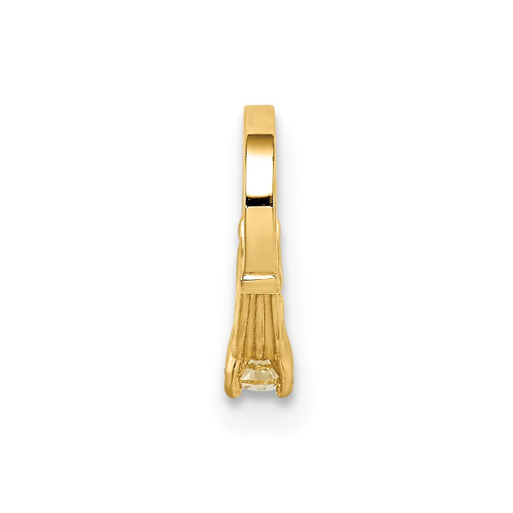 14k Yellow Gold 3D Ring with Yellow CZ Charm Pendant
