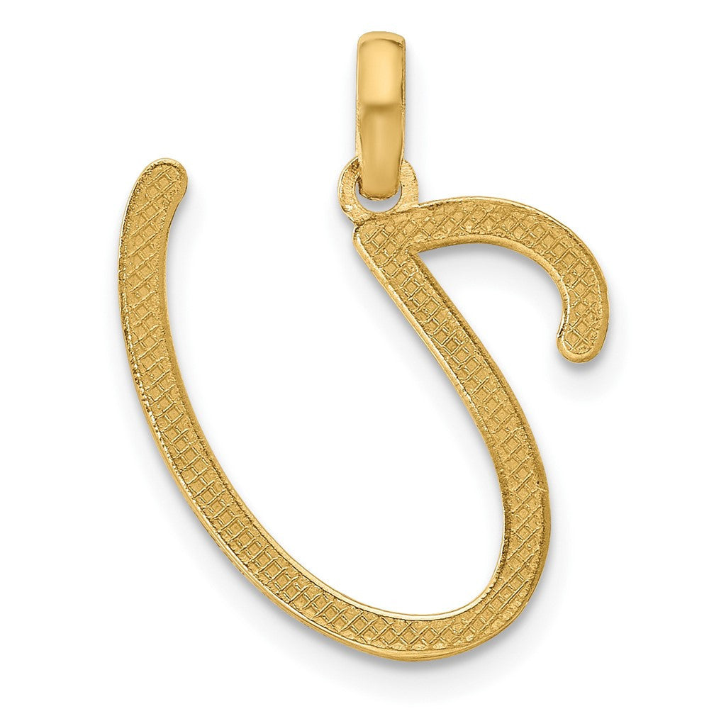 14k Yellow Gold Fancy Letter U Initial Pendant