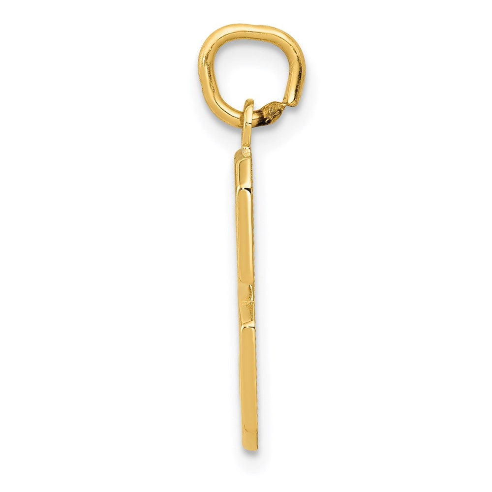 14k Yellow Gold Medium Polished Number 3 Charm Pendant